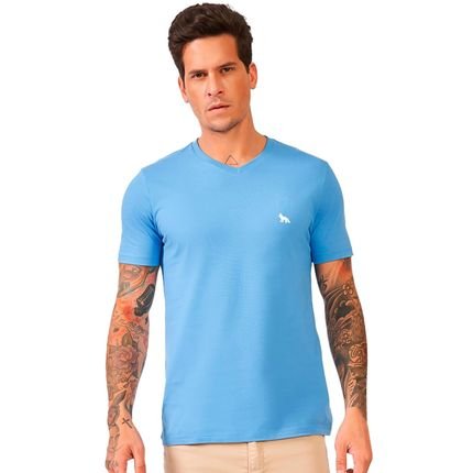 Camiseta Acostamento Gola V Basic P24 Azul Masculino - Marca Acostamento