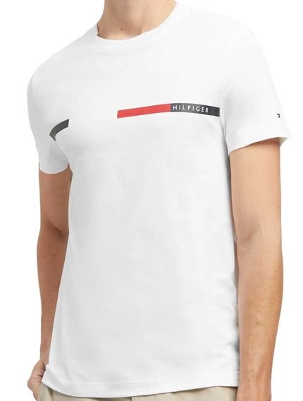 Camiseta Tommy Hilfiger Masculina Chest Bar Graphic Branca - Marca Tommy Hilfiger