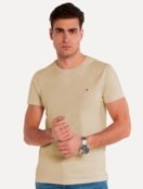 Camiseta Tommy Hilfiger Masculina Essential Cotton Cáqui Claro Incolor - Marca Tommy Hilfiger