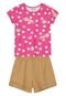 Conjunto infantil menina com blusa estampada Brandili - Marca Brandili