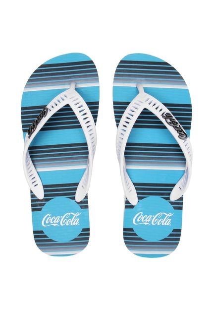 Chinelo Coca Cola Shoes Summer Branco/Azul - Marca Coca Cola