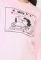 Blusa de Moletom Snoopy by Fiveblu Estampado Rosa - Marca Snoopy by Fiveblu