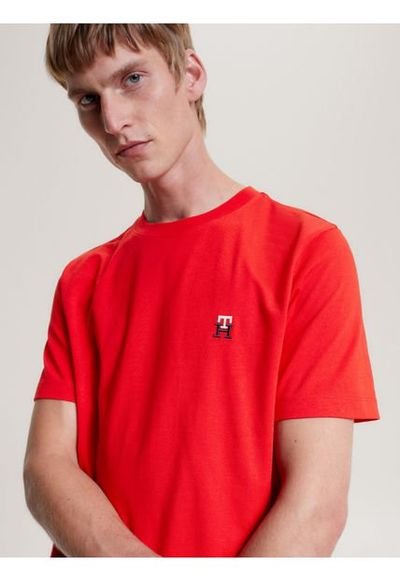 Camiseta Con Monograma Th Bordado Hombre Rojo Tommy Hilfiger