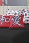 Cobre Leito Casal Queen Dupla Face Tokio com Almofadas 7 Peças - Vermelho/Preto - Marca Casa Modelo Enxovais