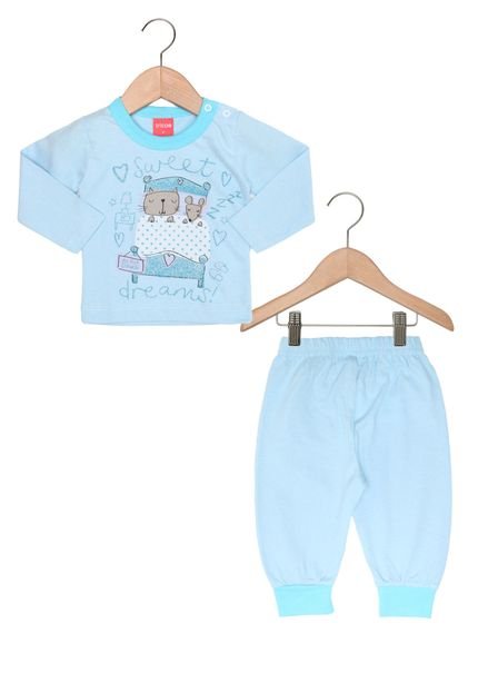 Pijama Tricae Longo Menina Azul - Marca Tricae