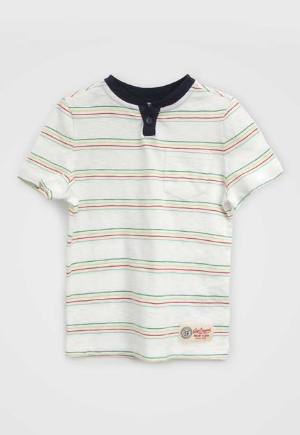 Camiseta GAP Infantil Botão Off-White - Marca GAP