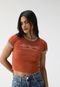 Camiseta Cropped Levis Ajustada Estampada Laranja - Marca Levis