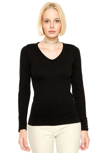 Blusa Aishty Decote V Preta - Marca Aishty