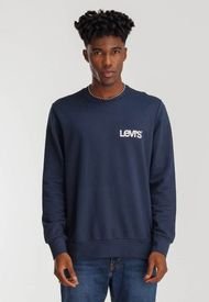 Buzo  Azul Navy Levi's Relaxed Graphic Crew