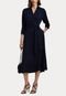 Vestido Lauren Ralph Lauren Midi Liso Azul-Marinho - Marca Lauren Ralph Lauren