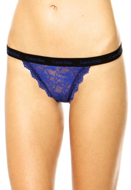 Calcinha Renda Calvin Klein Underwear String Azul - Marca Calvin Klein Underwear