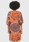 Kimono Mercatto Alongado Estampado Laranja/Marrom - Marca Mercatto