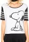 Camiseta FiveBlu Snoopy Listras Branca/Preto - Marca FiveBlu