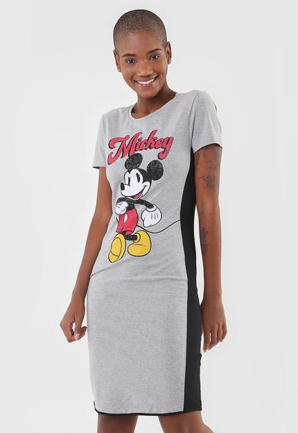 Vestido Cativa Disney Curto Mickey Cinza - Marca Cativa Disney