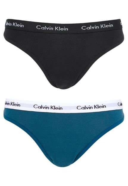 Kit Calcinha Calvin Klein Underwear Biquíni 2 pçs Verde/Preto - Marca Calvin Klein Underwear