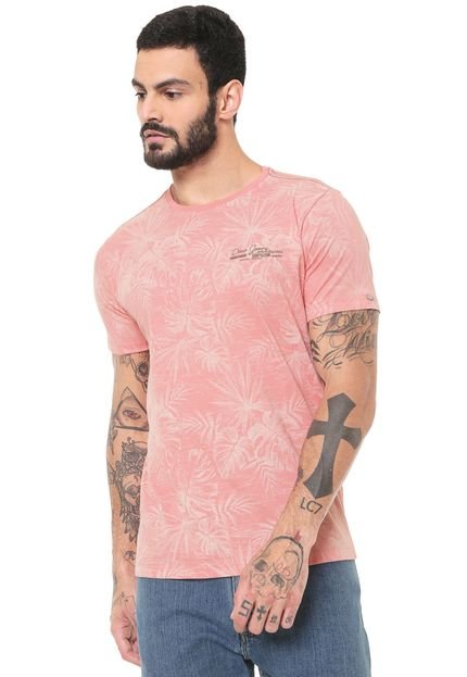 Camiseta Dixie Folhagem Rosa - Marca Dixie