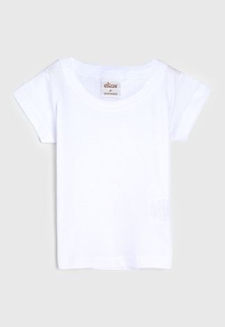 Camiseta Infantil Elian Manga Curta Menino Branca
