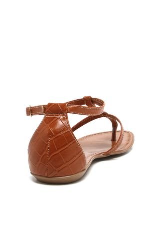 Sandália DAFITI SHOES Croco Caramelo - Compre Agora