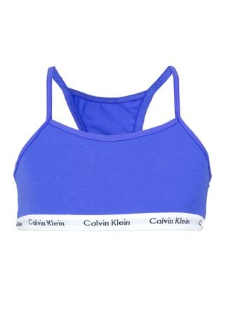 Top Calvin Klein Kids Nadador Liso Azul - Compre Agora
