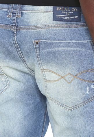 Calça Jeans Fatal Slim Destroyed Azul