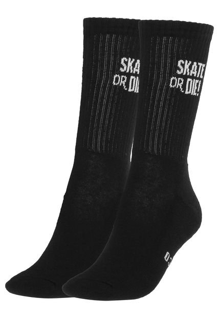 Meia Socks Co Skate Or Die Preta - Marca Socks Co