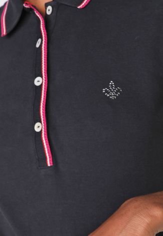 Camisa Polo Dudalina Reta Logo Preta