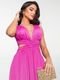 Vestido Longo Levosch Tule Decote Transpassado Pink - Marca 77VS LEVOSCH