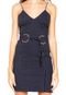 Vestido Sarja Sommer Curto Listrado Azul - Marca Sommer