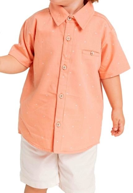 Conjunto Bermuda Camisa Salmão Infantil Vigat 1 Cinza - Marca Vigat