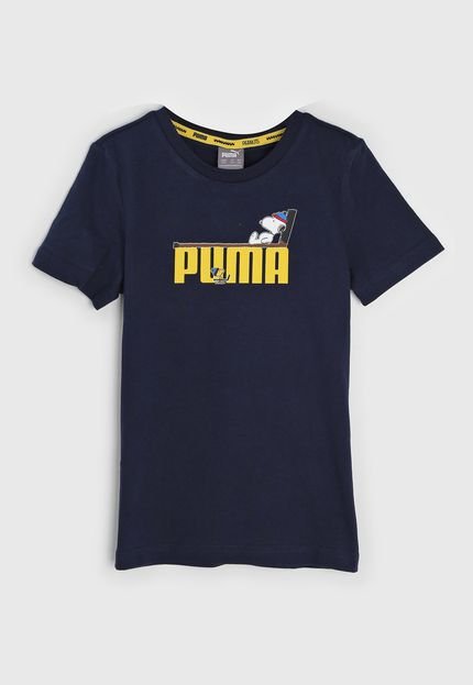 Camiseta Puma Infantil Logo Azul-Marinho - Marca Puma