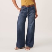 Calça Jeans Wide Leg Azul Escuro - Marca Bloom