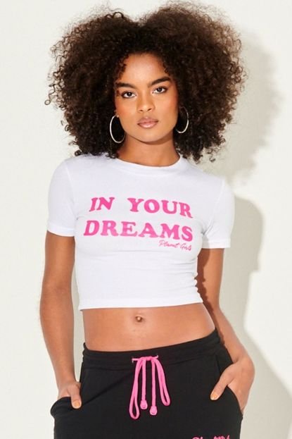 Camiseta Feminina Malha Básica Dreams Planet Girls Branco - Marca Planet Girls