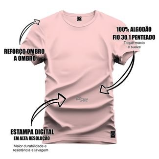 Camiseta Plus Size Unissex Algodão Estampada Premium Confortável Urso Beer Frente e Costas - Rosa