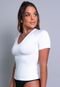 Camisa Térmica MVB Modas Feminina Manga Curta Segunda Pele Proteção Uv 50  Branco - Marca Mvb Modas