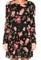 Vestido Meiling Curto Floral Preto - Marca Meiling