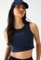 Regata Cropped Aeropostale Reta Estampada Azul-Marinho - Marca Aeropostale