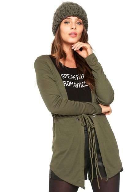 Cardigan FiveBlu Liso Verde - Marca FiveBlu