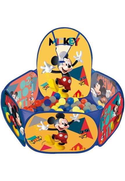 Piscina De  Bolinha Com Cesta Basquete Mickey Disney - Marca Zippy Toys