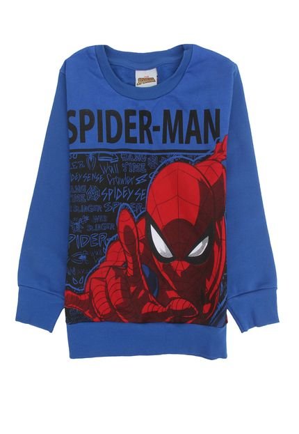 Blusa de Moletom Spider Man Infantil Homem-Aranha Azul - Marca Spider Man