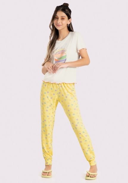 Pijama Juvenil com Blusa e Calça Estampada - Marca Lunender