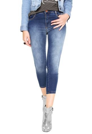 Calça Jeans Zune Skinny Cropped Básica Azul