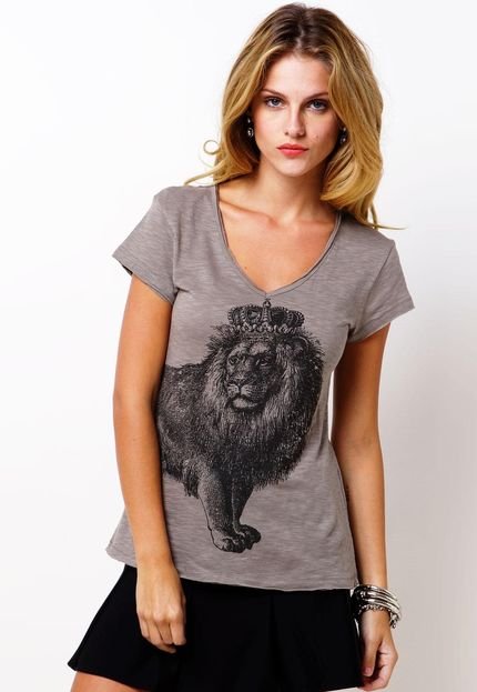 Blusa Shoulder Lion Cinza - Marca Shoulder