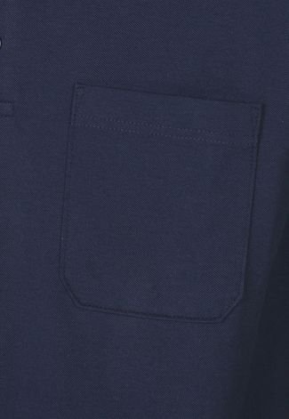 Camisa Polo Malwee Reta Bolso Azul-Marinho