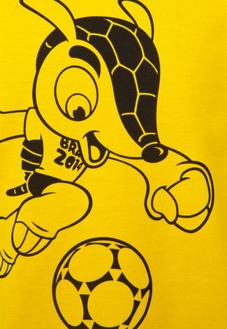 Camiseta Licenciados Copa do Mundo Fuleco 10 Infantil Amarela