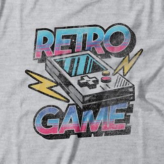 Camiseta Feminina Retro Game - Mescla Cinza