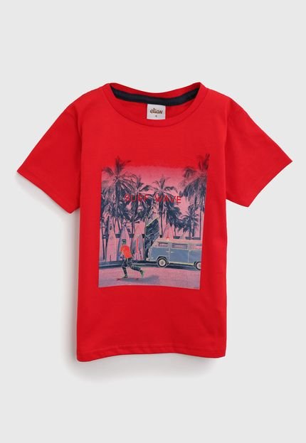 Camiseta Elian Infantil Tropical Vermelha - Marca Elian