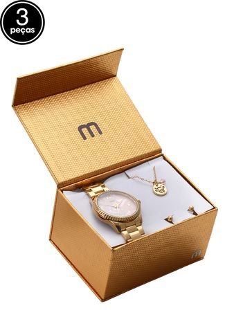 Kit 3Pçs Relógio Mondaine 99128LPMKDE4K1 Dourado