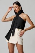 TRIMIX Blusa Com Decote Assimétrico e Faixa - Preto Blusa Com Decote Assimétrico e Faixa - PRETO 42 - Marca Trimix