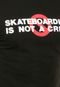 Camiseta Manga Curta Skateboard Is Not A Crime Estampa Preta - Marca Skateboard Is Not A Crime