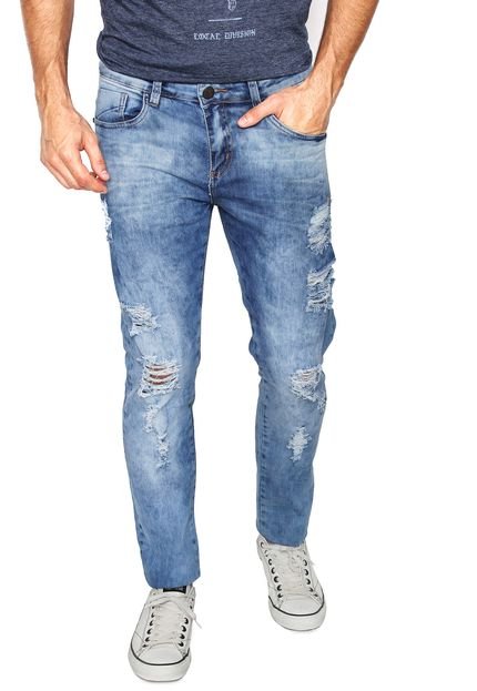 Calça Jeans Local Skinny Acid Azul - Marca Local
